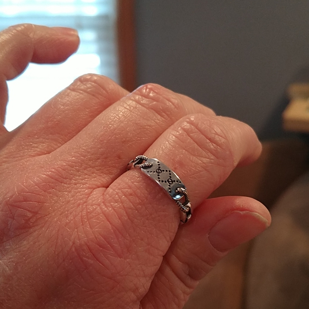 NEW S925 Minimalist Twist Chain & Bar Ring - Picture 4 of 8